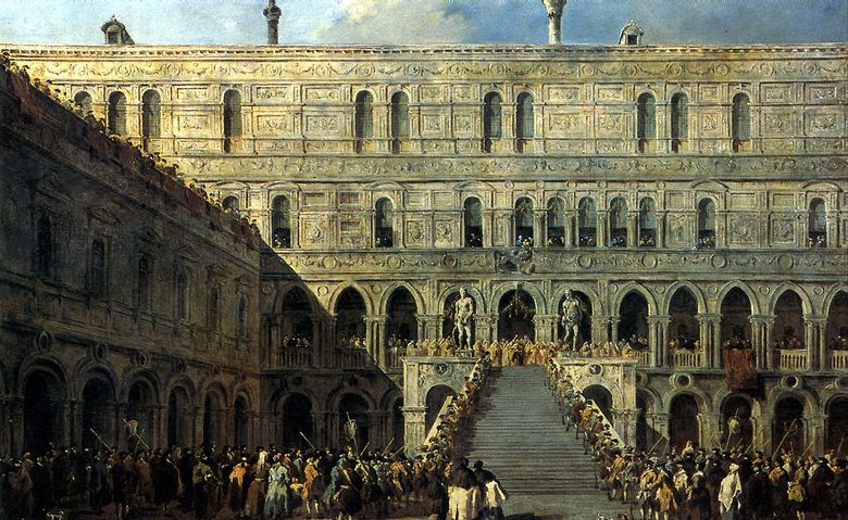 Η στέψη του Δόγη στη Σκάλα Γίγαντες στο Παλάτι των Δόγηδων   Francesco Guardi