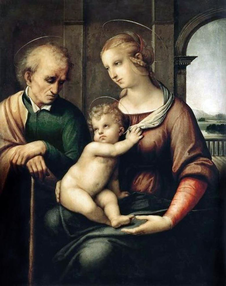 Αγία οικογένεια ή Madonna με έναν γενειοφόρο Joseph   Rafael Santi