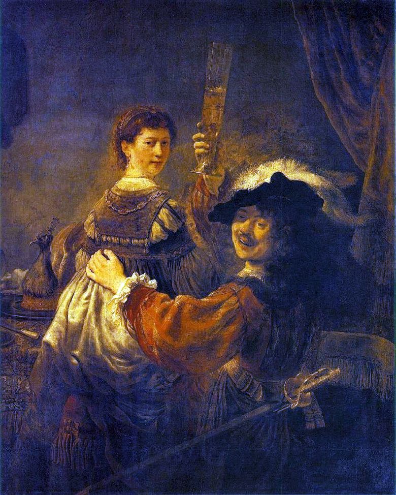Fun Society (Αυτοπροσωπογραφία με τη Saskia στην αγκαλιά της)   Rembrandt Harmenszoon Van Rijn
