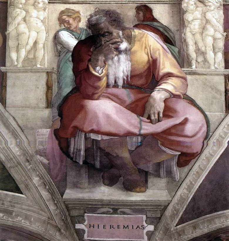 Προφήτης Ιερεμίας (νωπογραφία)   Μιχαήλ Άγγελος Μπουρονάροτι