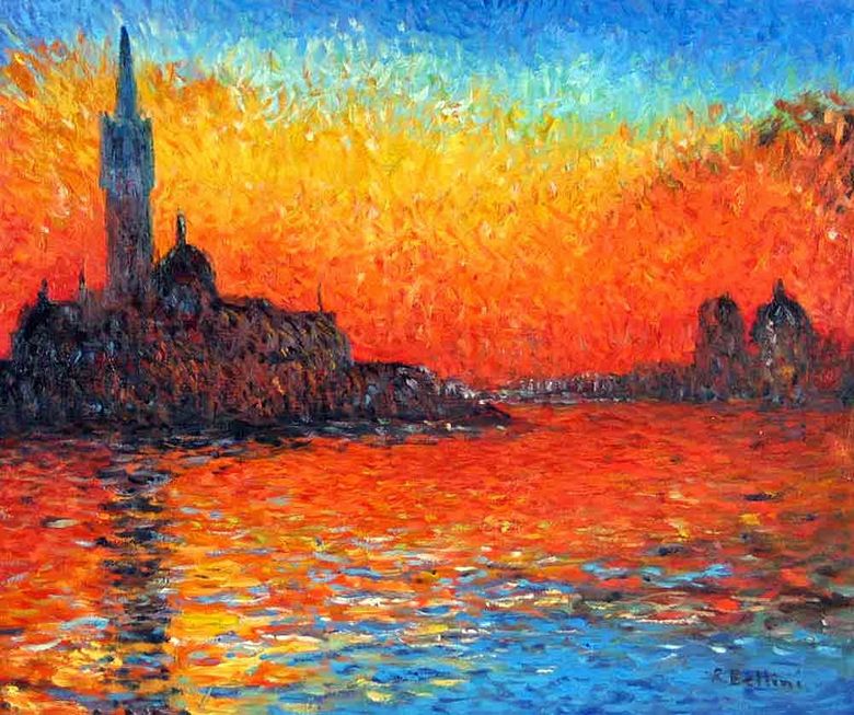 Ηλιοβασίλεμα στη Βενετία   Claude Monet