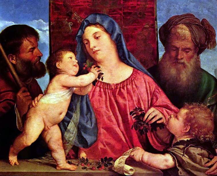 Madonna με κεράσια   Titian Vecellio