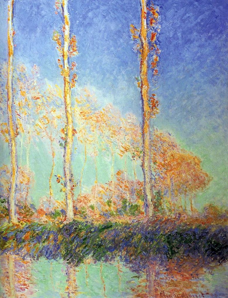 Λεύκες, Τρία ροζ δέντρα το φθινόπωρο   Claude Monet