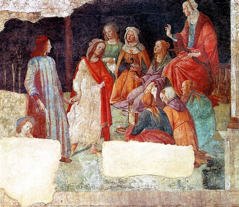 Τοιχογραφίες της βίλας Macherelli. Lorenzo Tornabuoni and the Liberal Arts   Sandro Botticelli